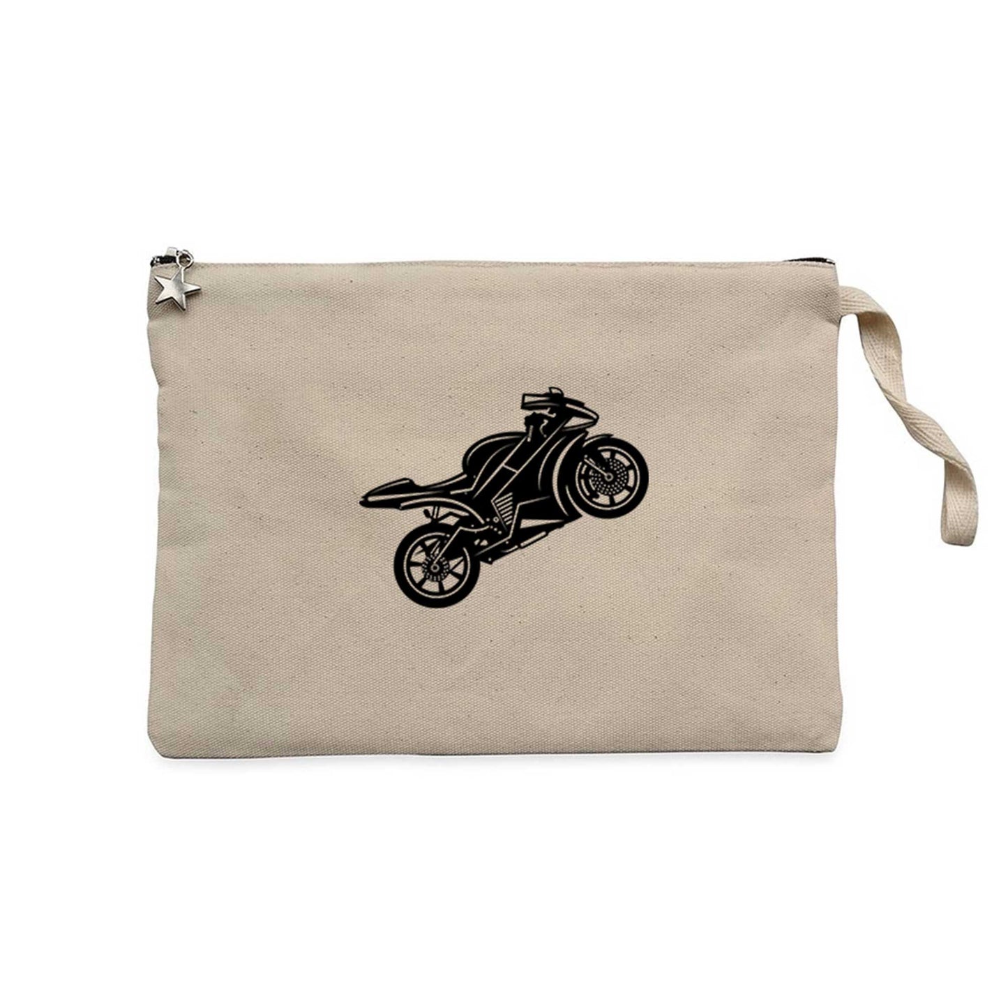 Motosiklet Siluet Siyah Clutch Astarlı Cüzdan / El Çantası