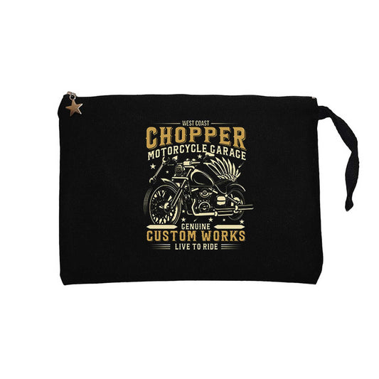 West Coast Chopper Motorcycle Siyah Clutch Astarlı Cüzdan / El Çantası