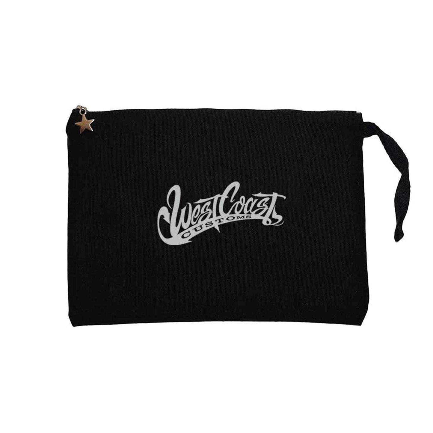 West Coast Customs Text Siyah Clutch Astarlı Cüzdan / El Çantası