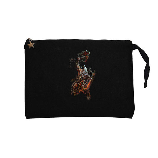 Diablo III Hellfire World of Warcraft Siyah Clutch Astarlı Cüzdan / El Çantası