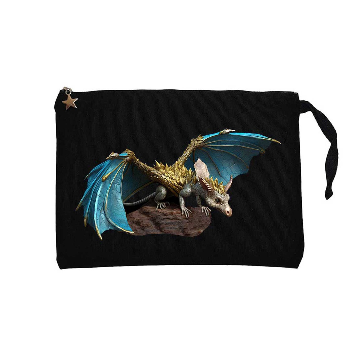 Baby Dragon Siyah Clutch Astarlı Cüzdan / El Çantası