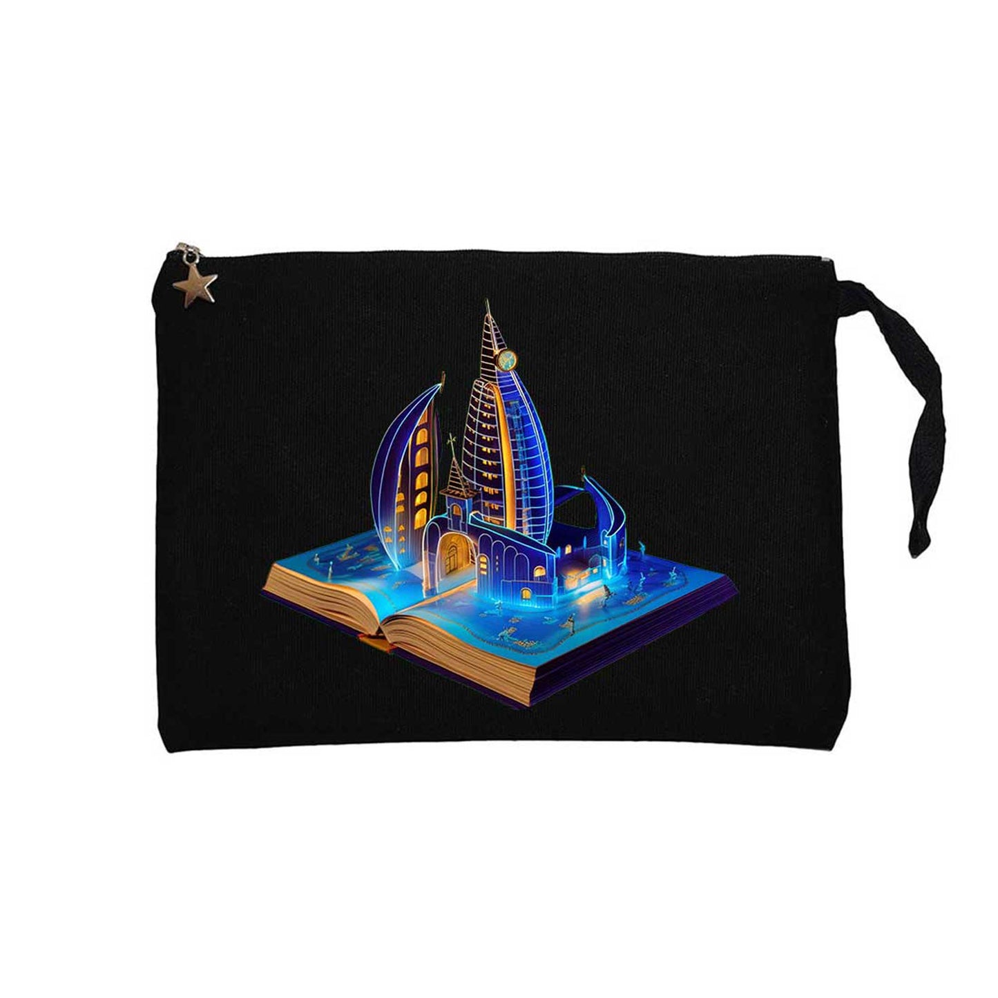 Burj Al Arab Dubai View Book Siyah Clutch Astarlı Cüzdan / El Çantası