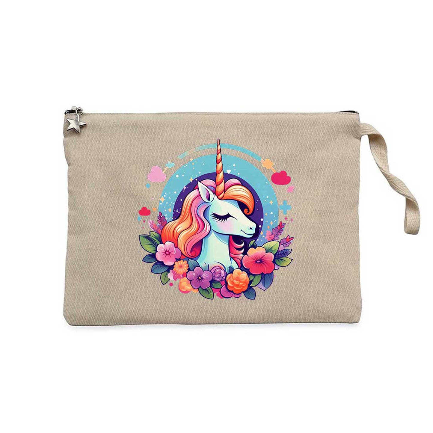 Charming Unicorn Krem Clutch Astarlı Cüzdan / El Çantası