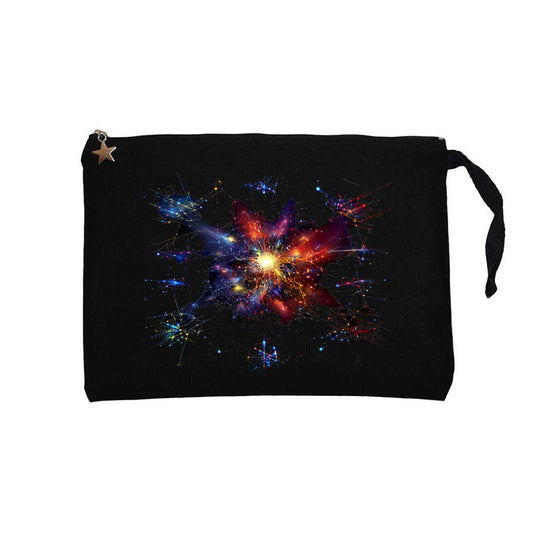 Cosmos Siyah Clutch Astarlı Cüzdan / El Çantası