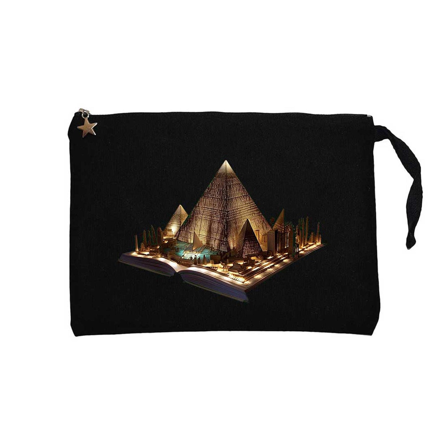 Egypt view book Siyah Clutch Astarlı Cüzdan / El Çantası