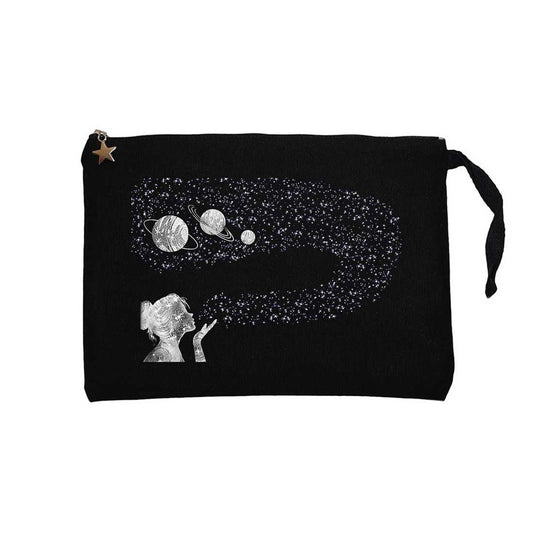 Galaksi Woman Siyah Clutch Astarlı Cüzdan / El Çantası