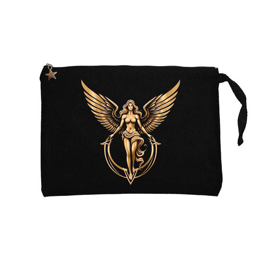 Gold Angel Siyah Clutch Astarlı Cüzdan / El Çantası