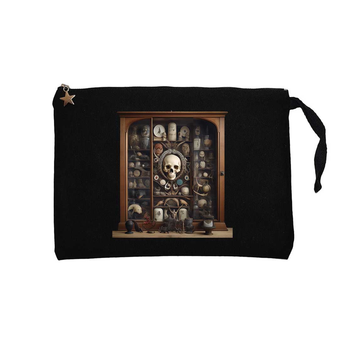 Midevil Cabinet of Curiosities Siyah Clutch Astarlı Cüzdan / El Çantası