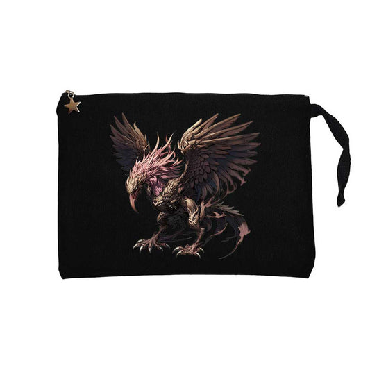 Phoenix Mythology Creature Siyah Clutch Astarlı Cüzdan / El Çantası