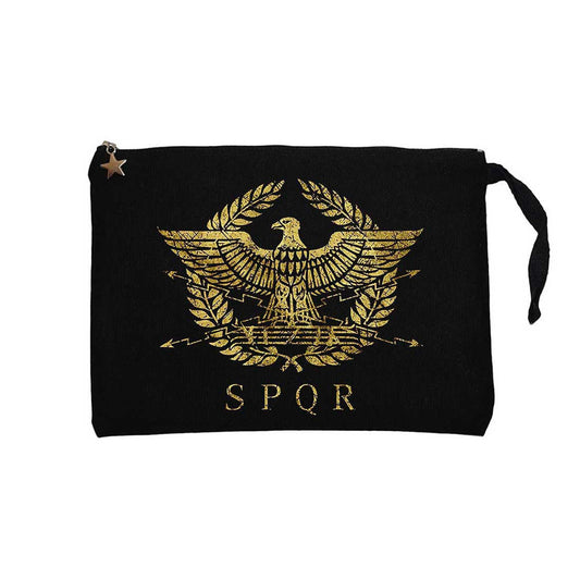 Roman Empire Emblem Siyah Clutch Astarlı Cüzdan / El Çantası