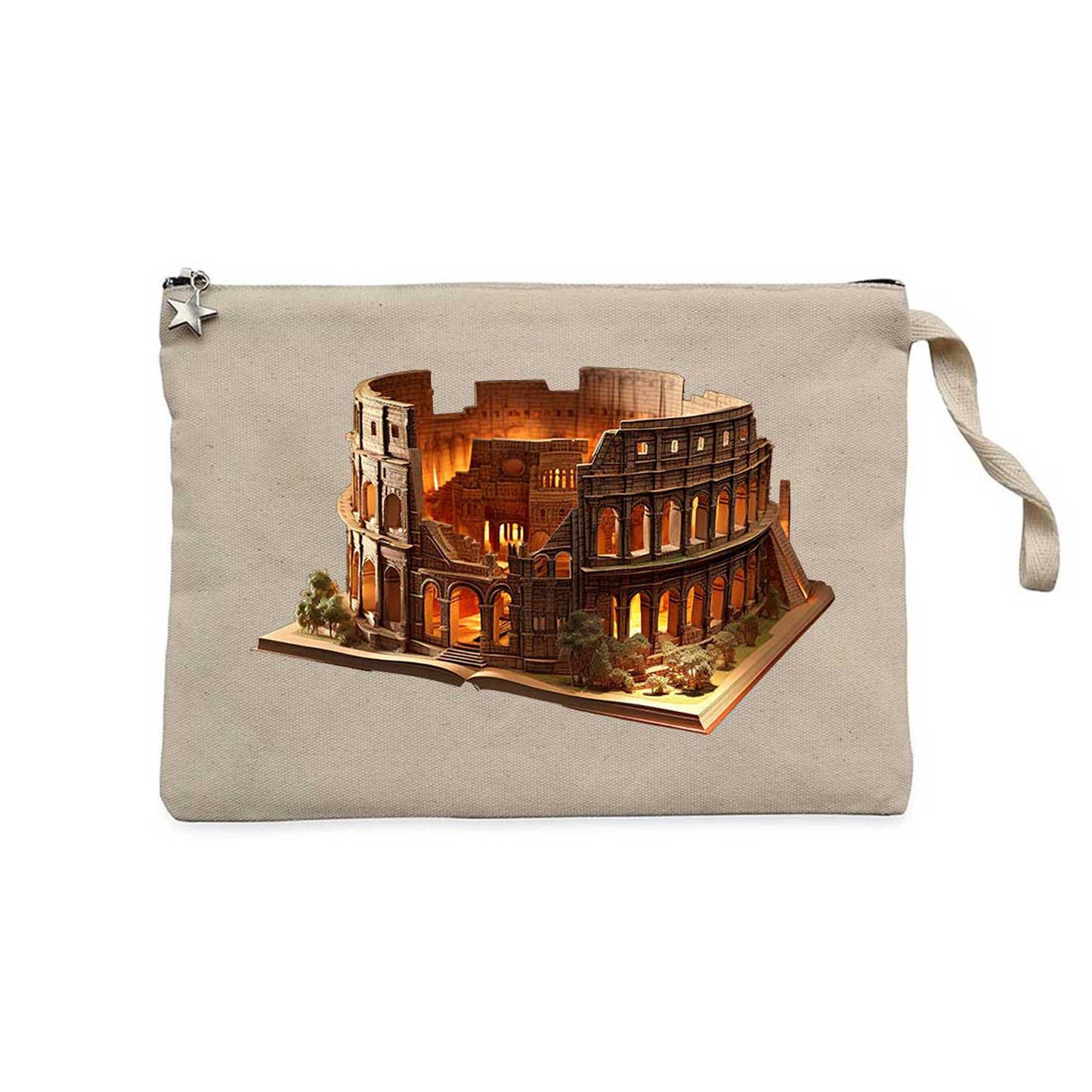 Roman view Book Krem Clutch Astarlı Cüzdan / El Çantası