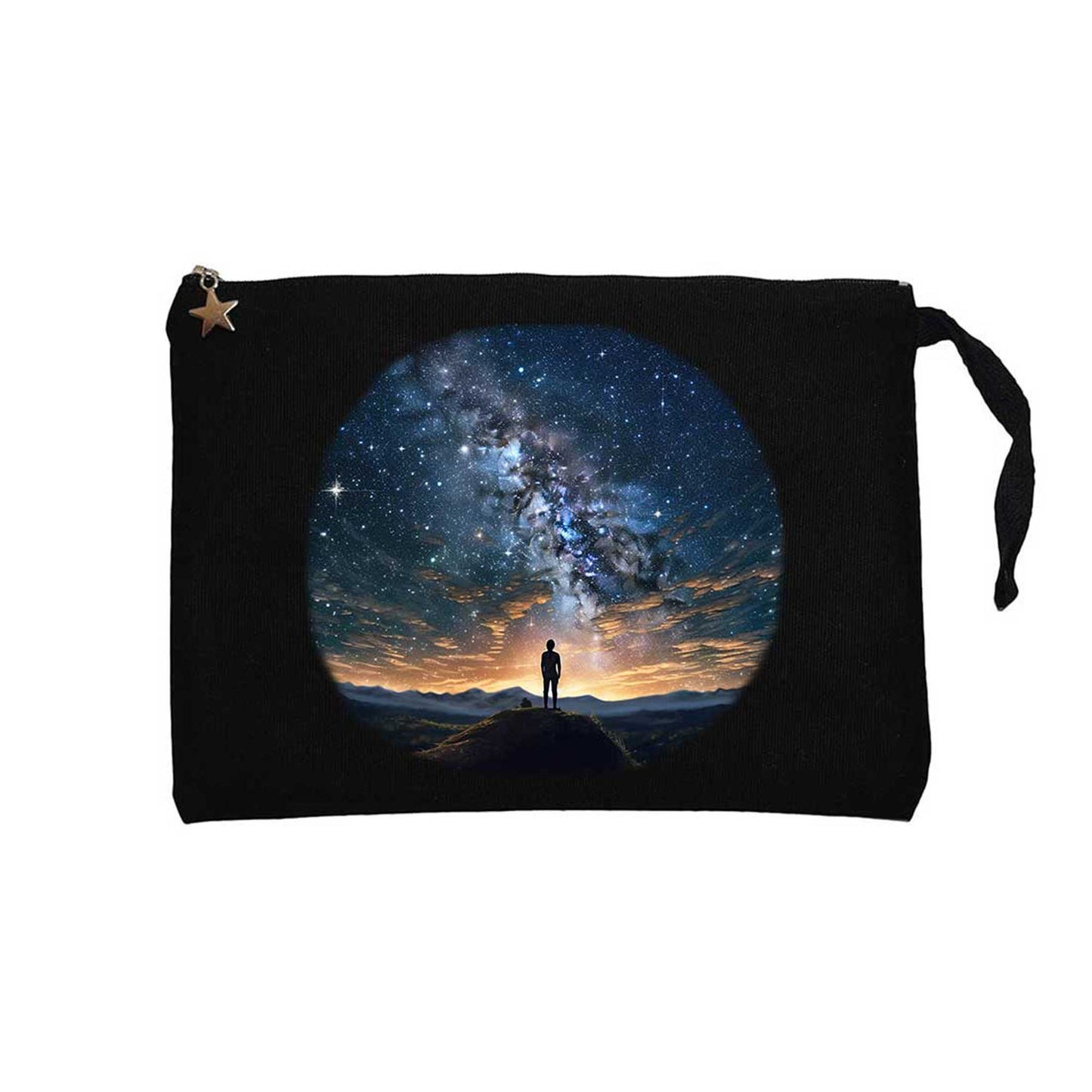 Sky Full Of Star Siyah Clutch Astarlı Cüzdan / El Çantası