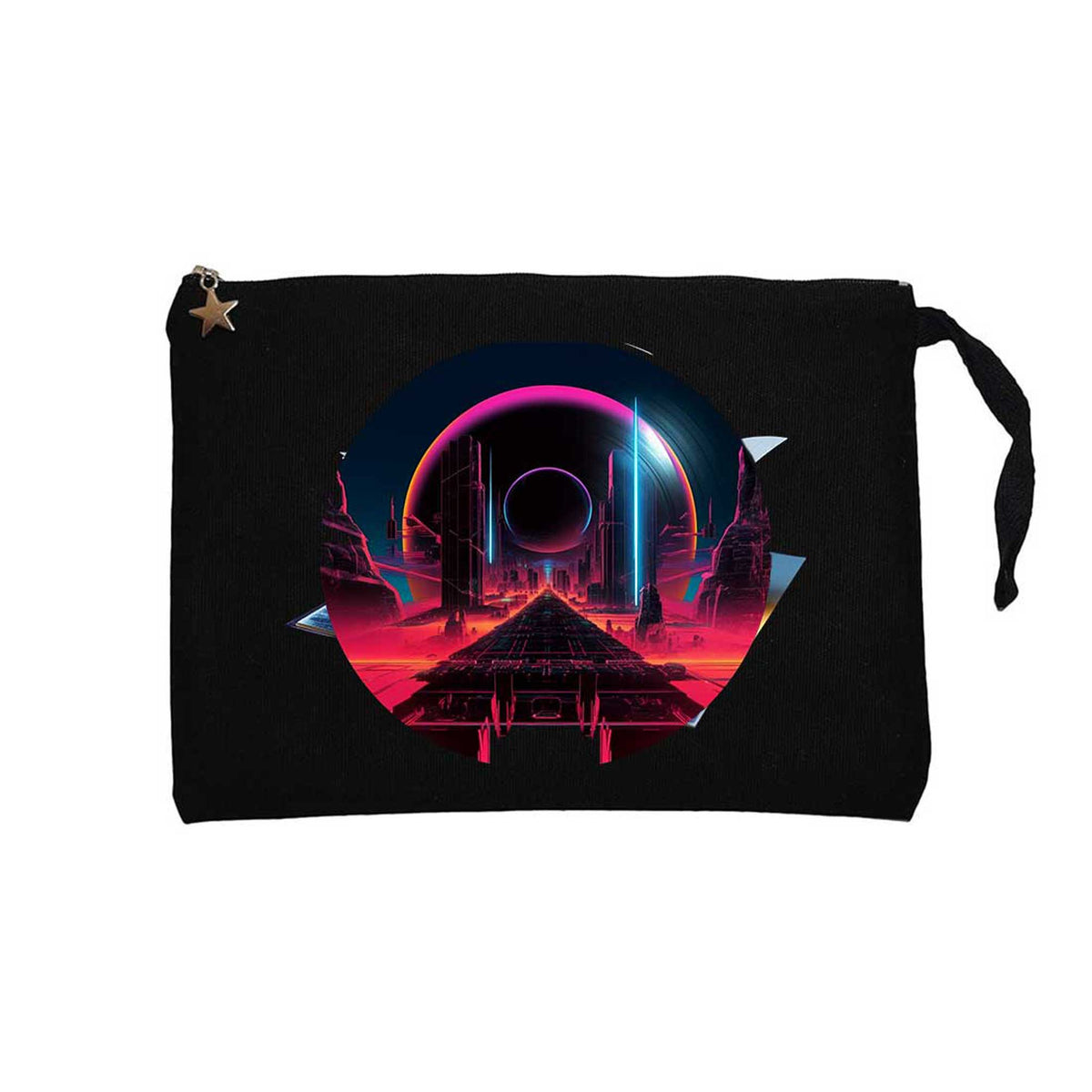 Techno Album World Siyah Clutch Astarlı Cüzdan / El Çantası