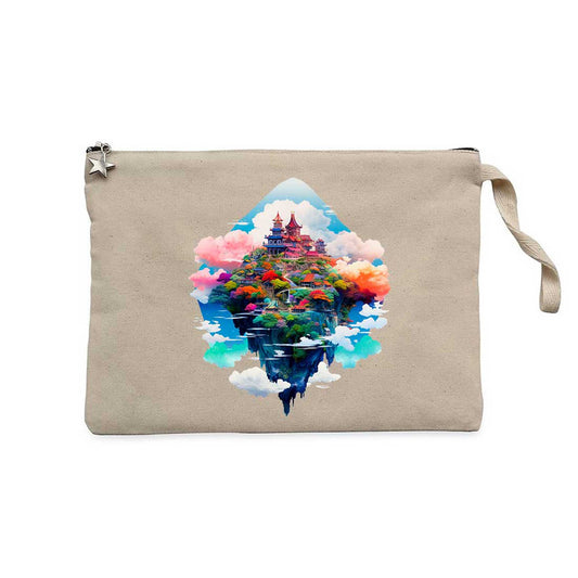 The island On The Cloud Krem Clutch Astarlı Cüzdan / El Çantası