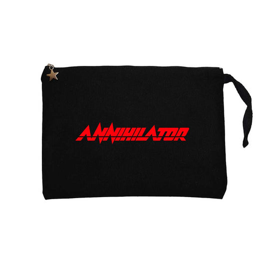 Annihilator Logo Siyah Clutch Astarlı Cüzdan / El Çantası