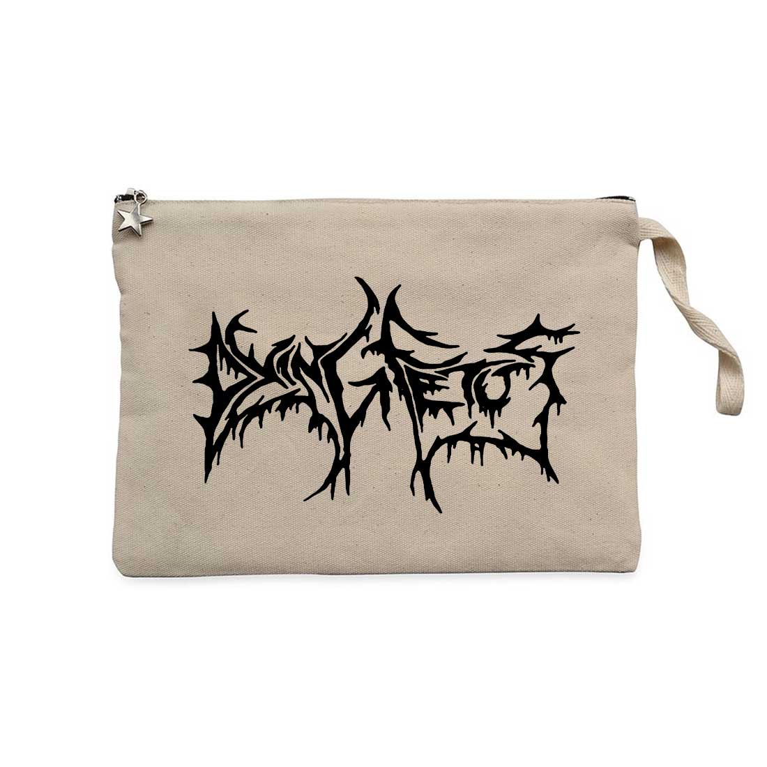 Dying Fetus Text Krem Clutch Astarlı Cüzdan / El Çantası