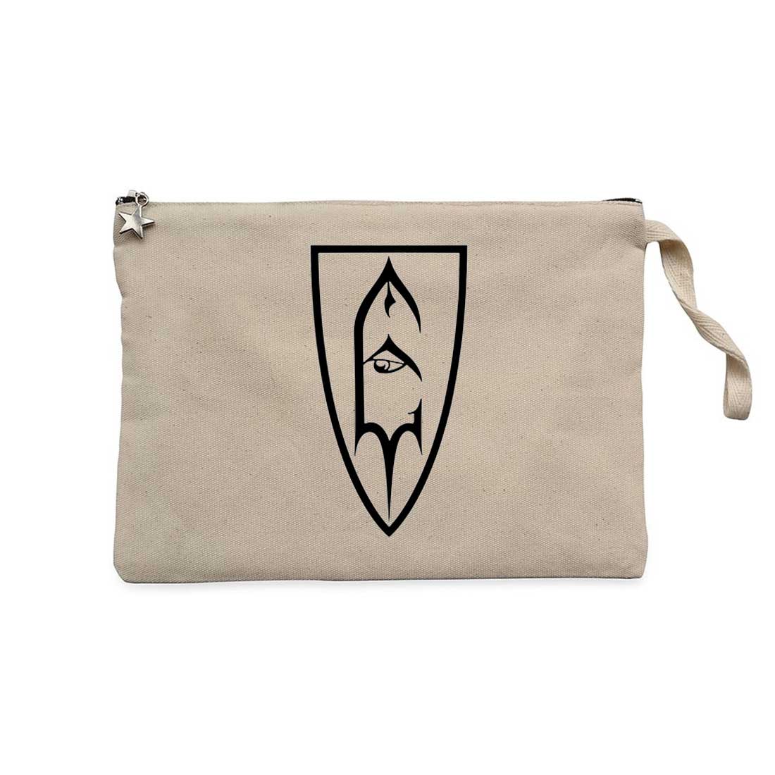 Emperor Shield Woven Krem Clutch Astarlı Cüzdan / El Çantası