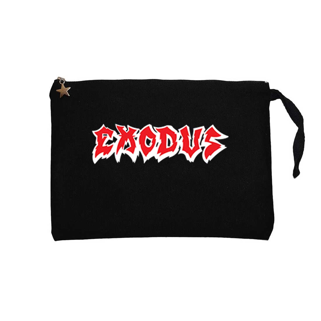 Exodus Logo Siyah Clutch Astarlı Cüzdan / El Çantası