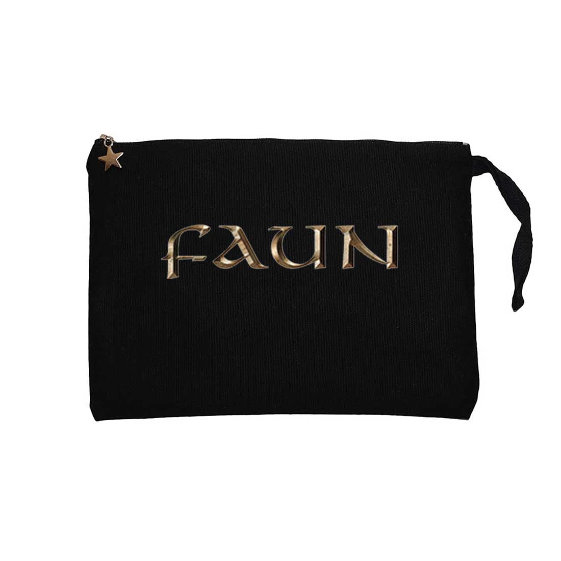 Faun Color Logo Siyah Clutch Astarlı Cüzdan / El Çantası