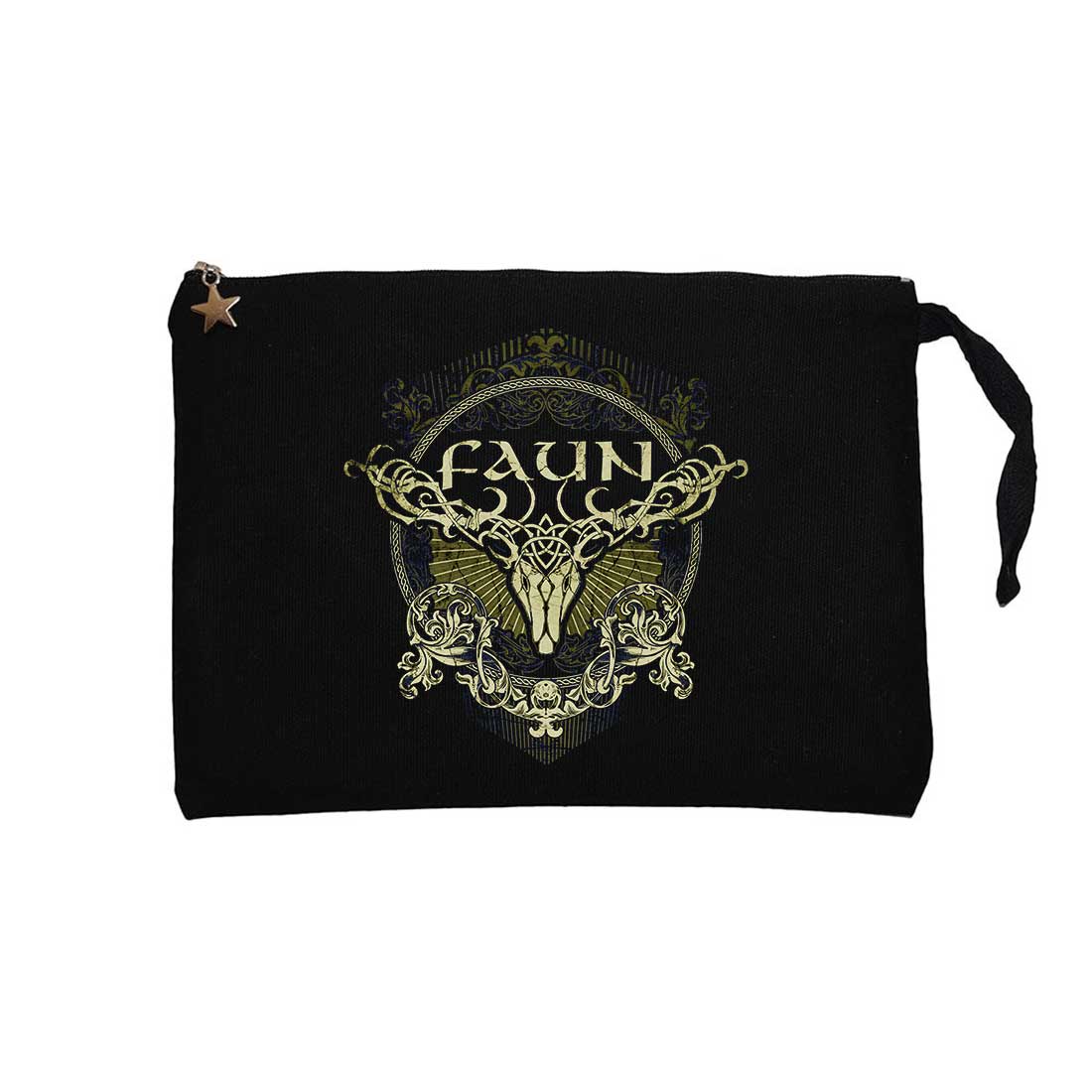 Faun Hirsch Siyah Clutch Astarlı Cüzdan / El Çantası