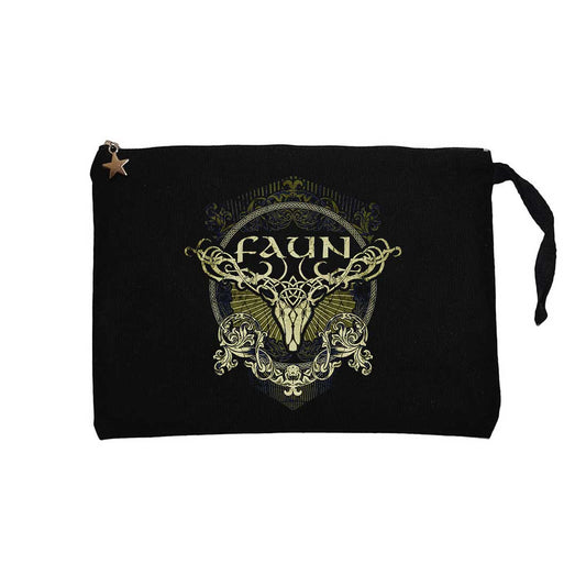 Faun Hirsch Siyah Clutch Astarlı Cüzdan / El Çantası