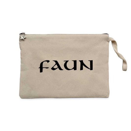 Faun Logo Krem Clutch Astarlı Cüzdan / El Çantası