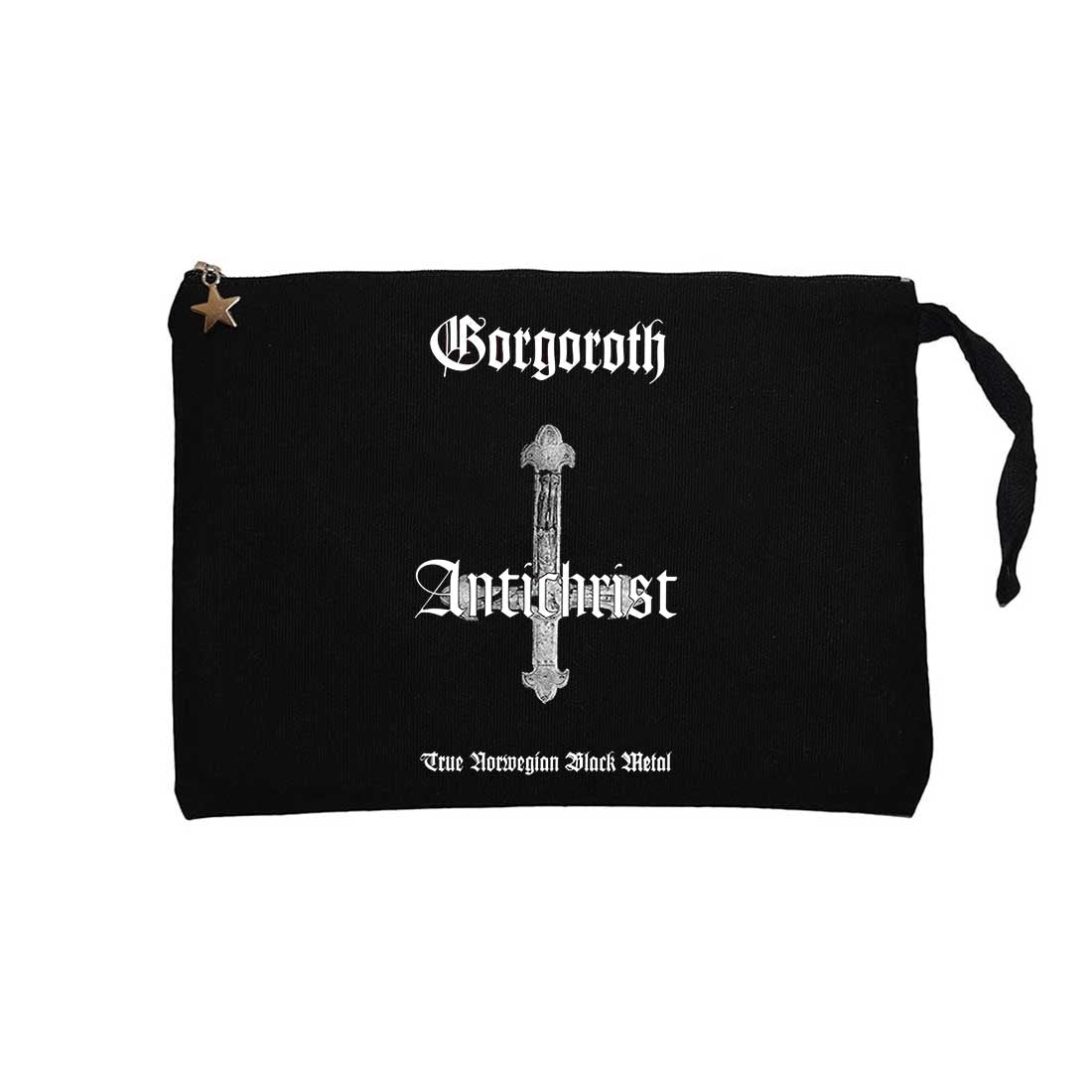 Gorgoroth Antichrist Siyah Clutch Astarlı Cüzdan / El Çantası