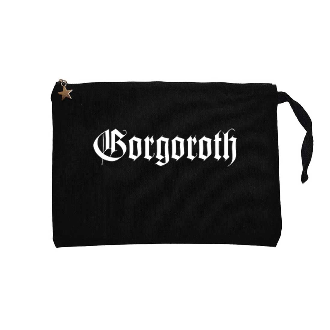 Gorgoroth Logo Siyah Clutch Astarlı Cüzdan / El Çantası