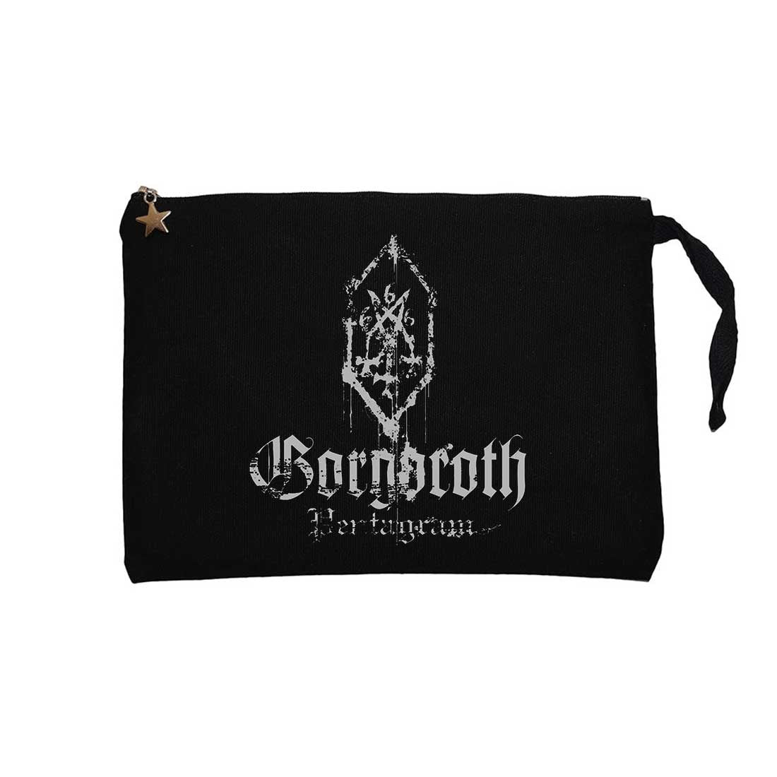 Gorgoroth Pentagram 2 Siyah Clutch Astarlı Cüzdan / El Çantası