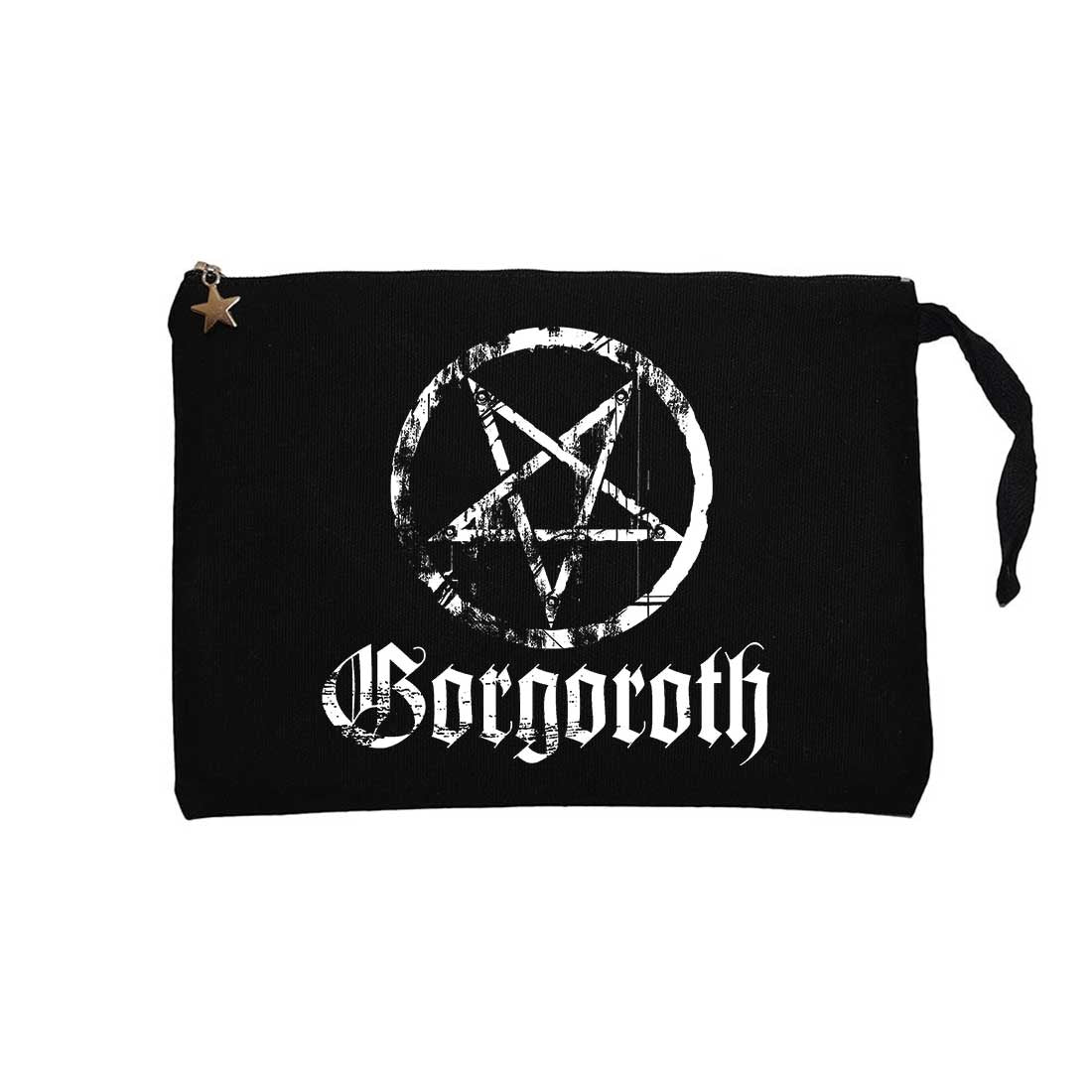 Gorgoroth Pentagram Siyah Clutch Astarlı Cüzdan / El Çantası