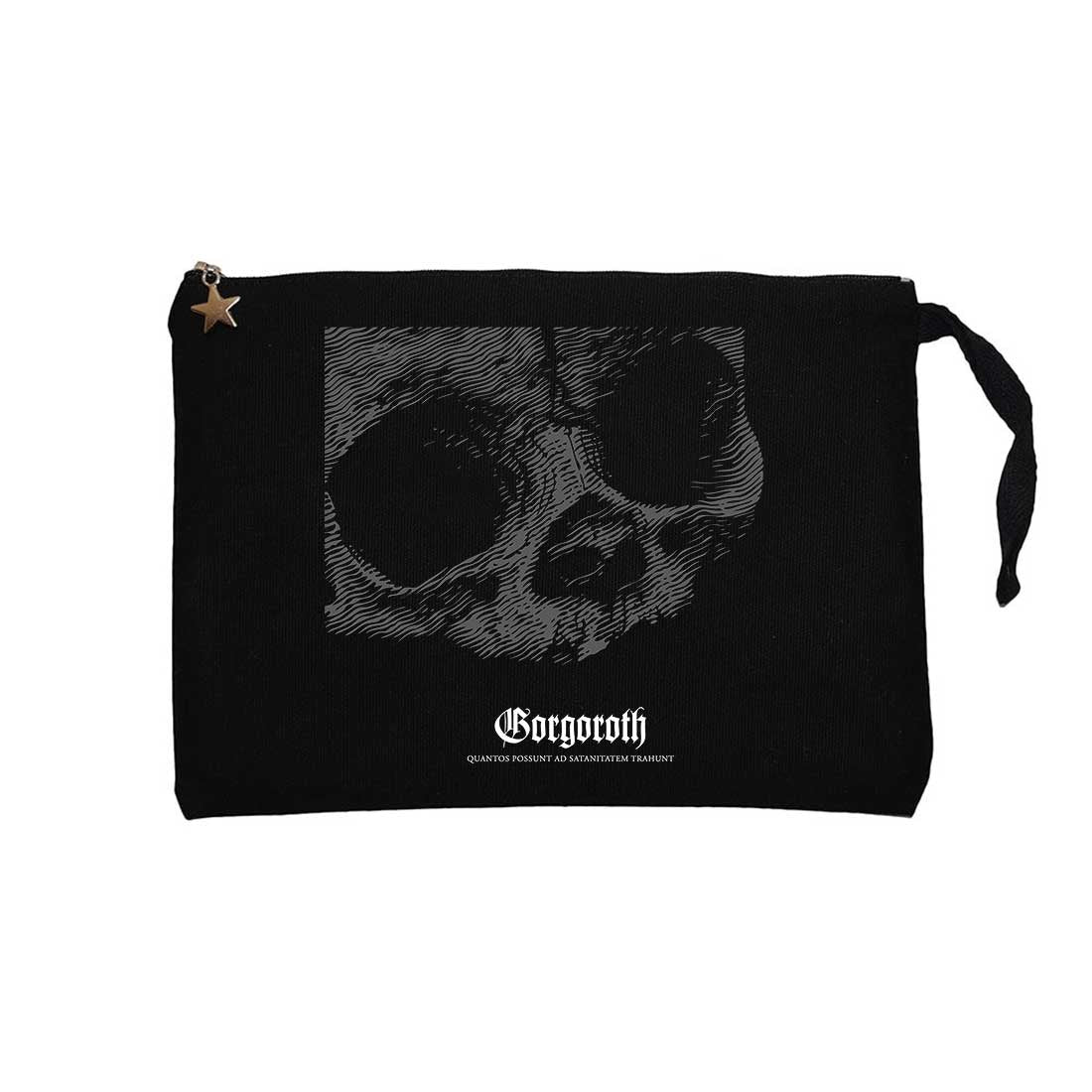 Gorgoroth Quantos Possunt Siyah Clutch Astarlı Cüzdan / El Çantası