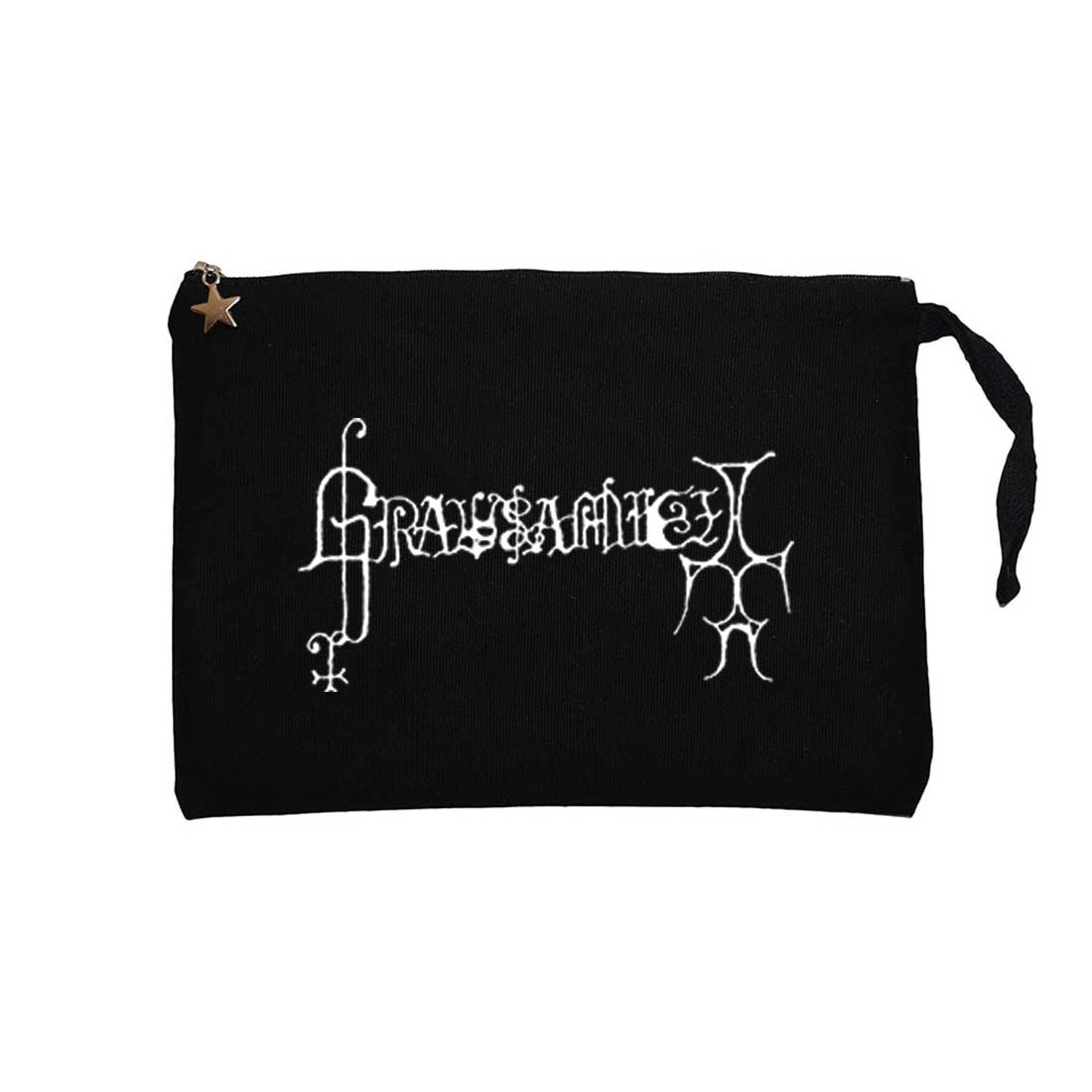 Grausamkeit Logo Siyah Clutch Astarlı Cüzdan / El Çantası