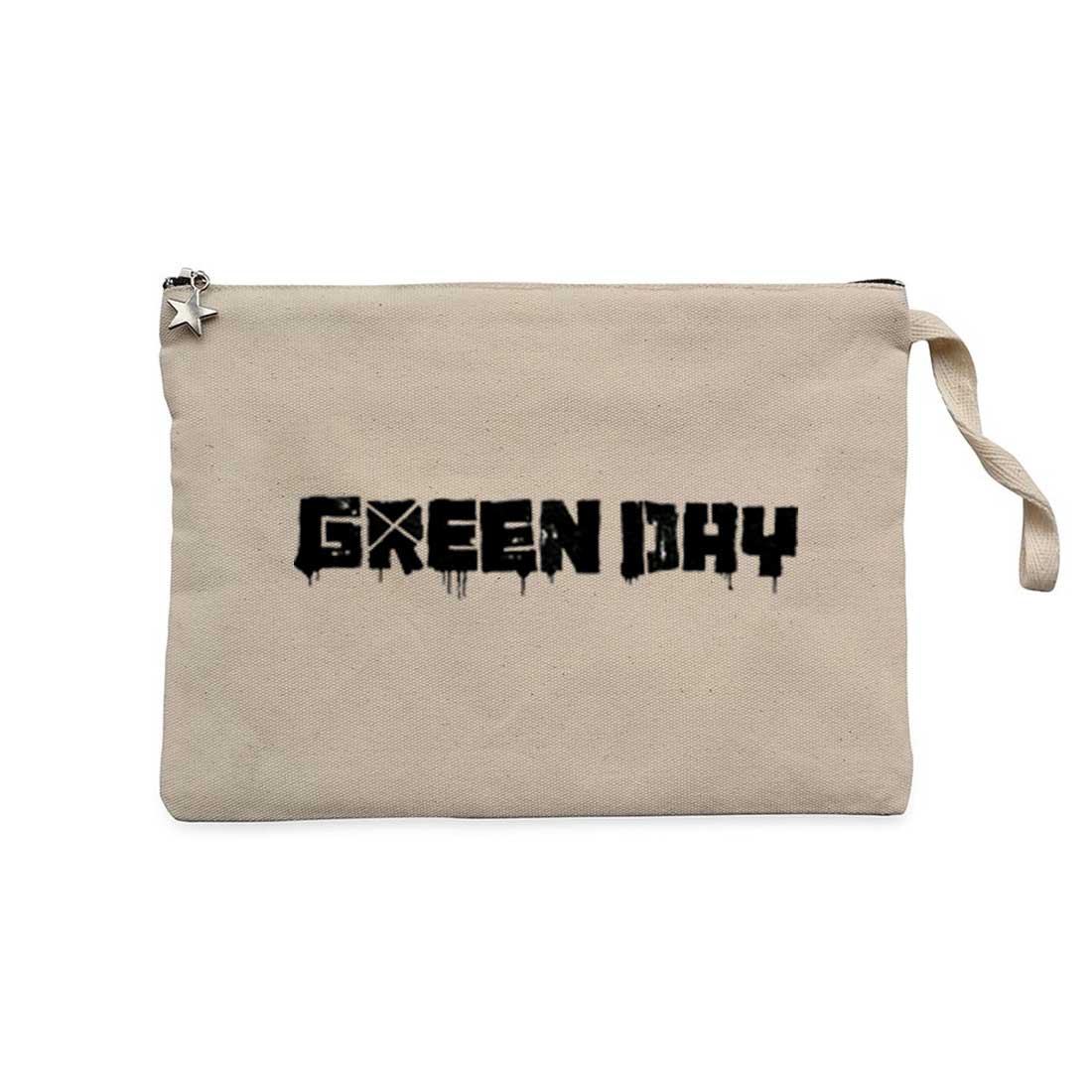 Green Day Logo Krem Clutch Astarlı Cüzdan / El Çantası