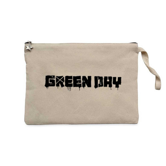 Green Day Logo Krem Clutch Astarlı Cüzdan / El Çantası