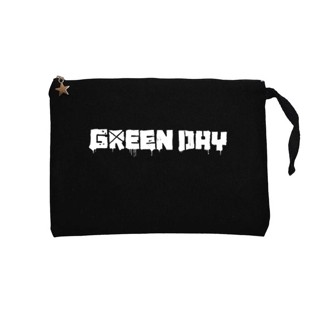 Green Day Text Siyah Clutch Astarlı Cüzdan / El Çantası
