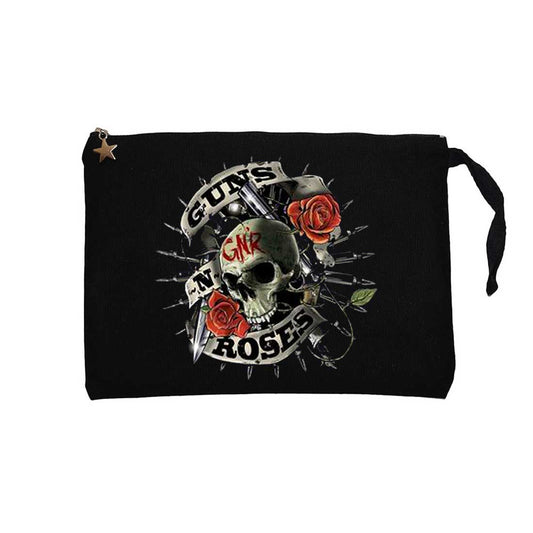 Gun N Roses Firepower Siyah Clutch Astarlı Cüzdan / El Çantası
