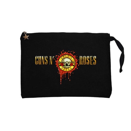 Guns N Roses Drops Logo Siyah Clutch Astarlı Cüzdan / El Çantası
