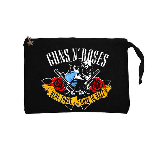 Guns N' Roses Gone to Hell Siyah Clutch Astarlı Cüzdan / El Çantası