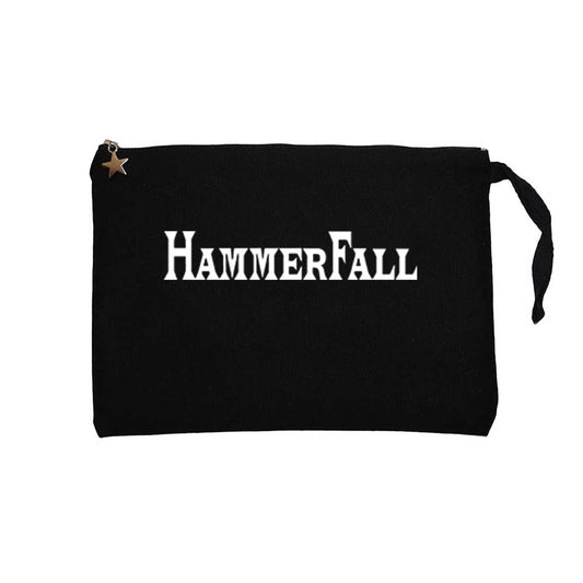 Hammerfall Logo Siyah Clutch Astarlı Cüzdan / El Çantası