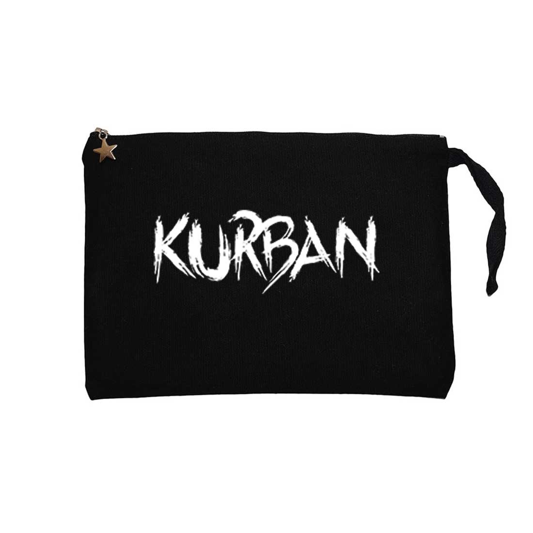 Kurban Text Siyah Clutch Astarlı Cüzdan / El Çantası