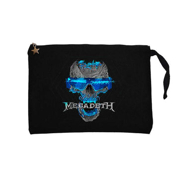 Megadeth Dystopia Skull Siyah Clutch Astarlı Cüzdan / El Çantası