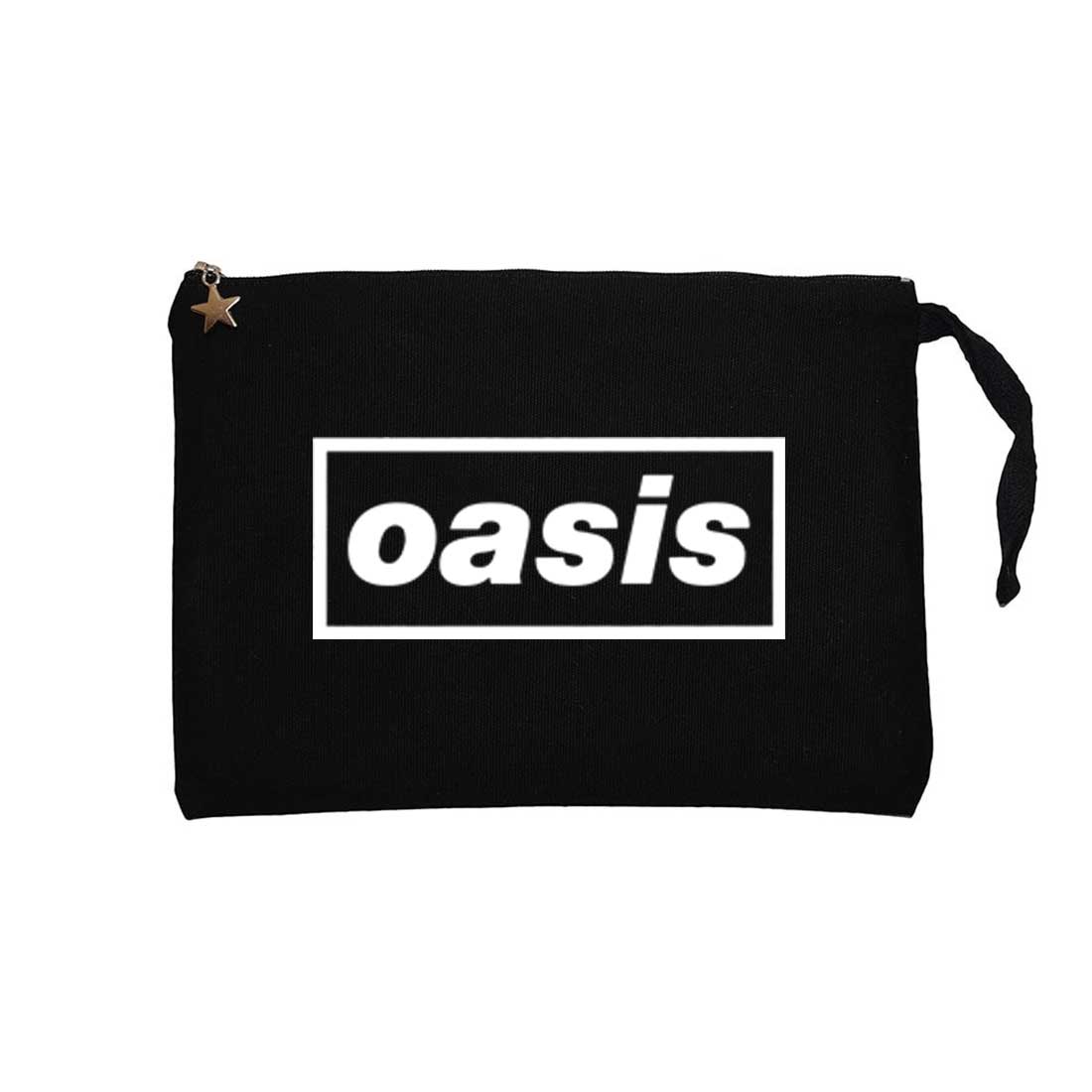 Oasis Text Siyah Clutch Astarlı Cüzdan / El Çantası