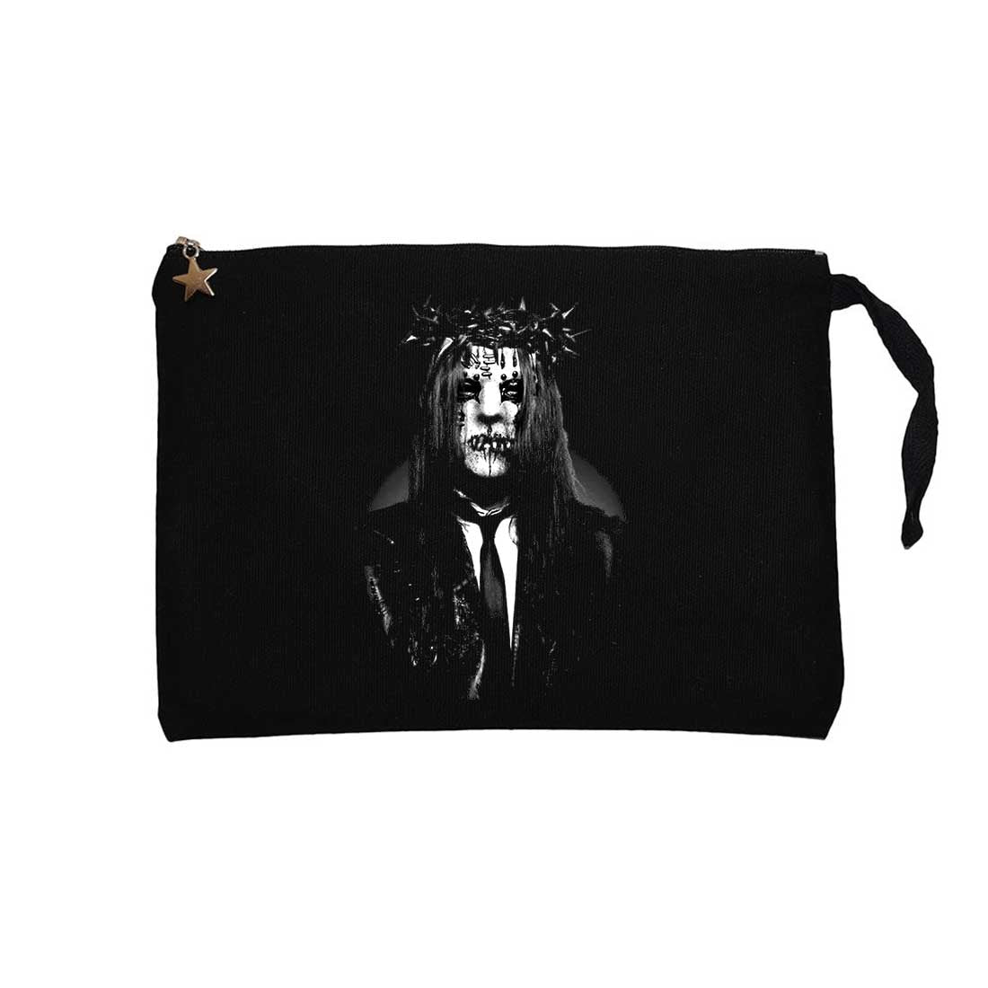 Slipknot Joey Jordison Portre Siyah Clutch Astarlı Cüzdan / El Çantası