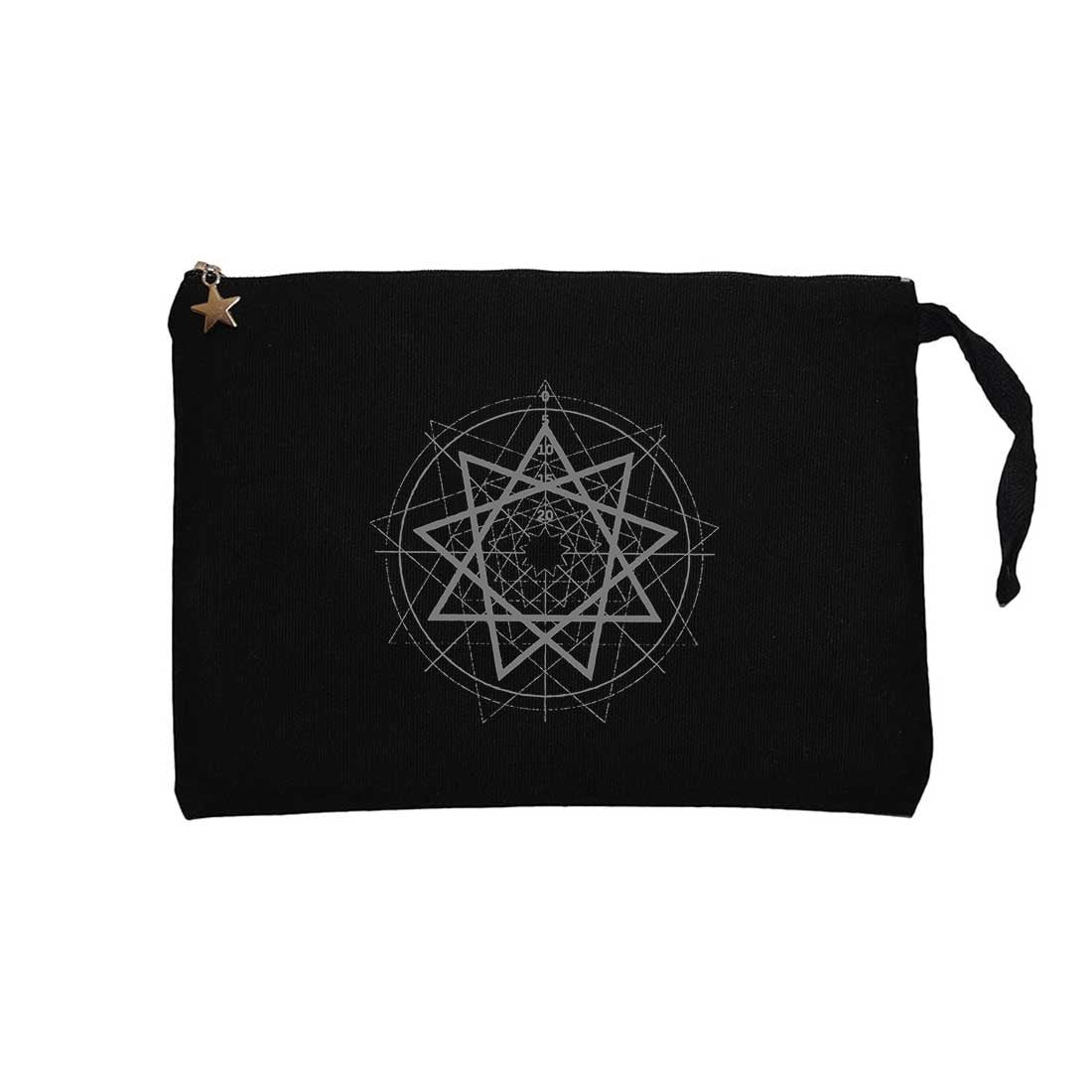 Slipknot Pentagram Symboll Siyah Clutch Astarlı Cüzdan / El Çantası