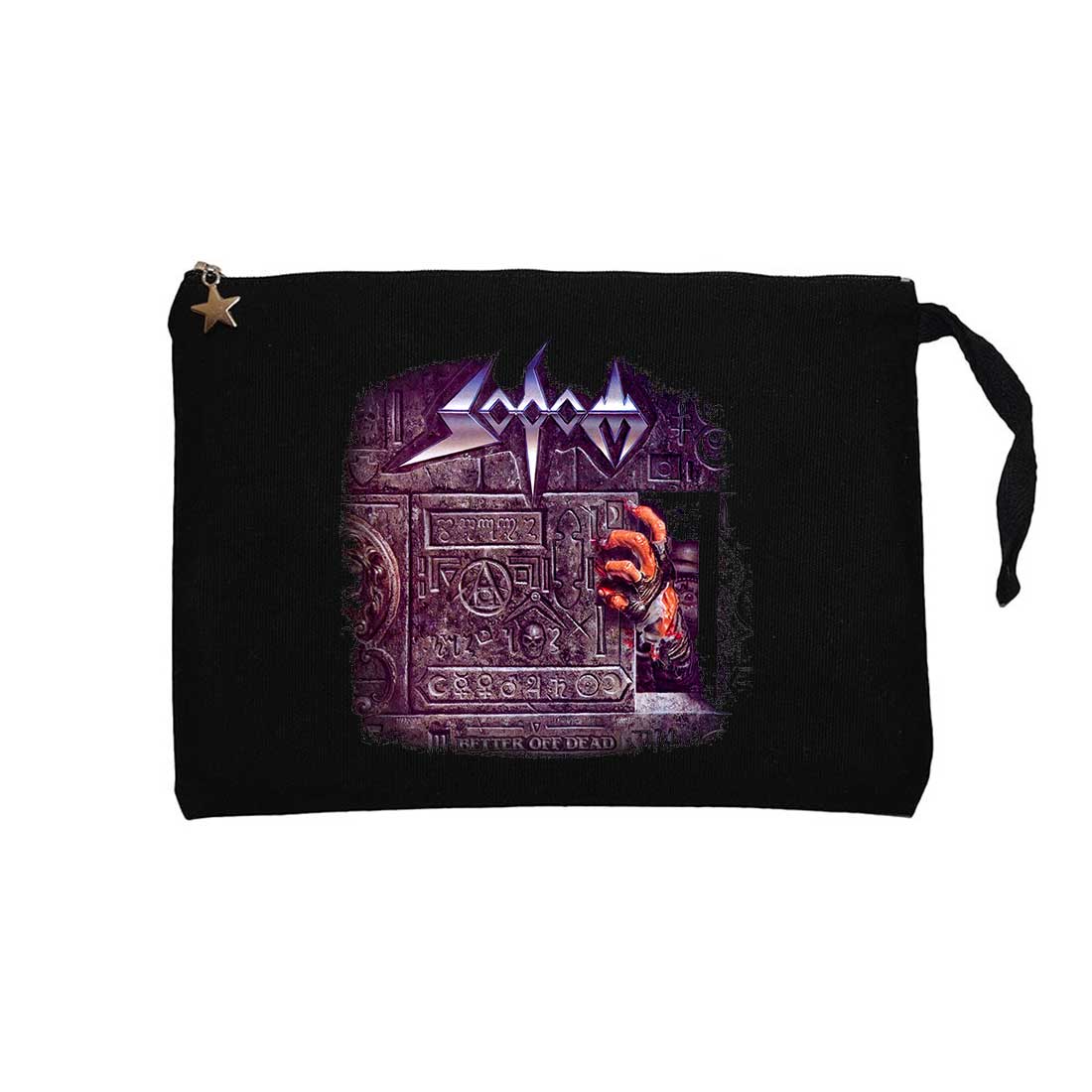 Sodom Better off Dead Siyah Clutch Astarlı Cüzdan / El Çantası