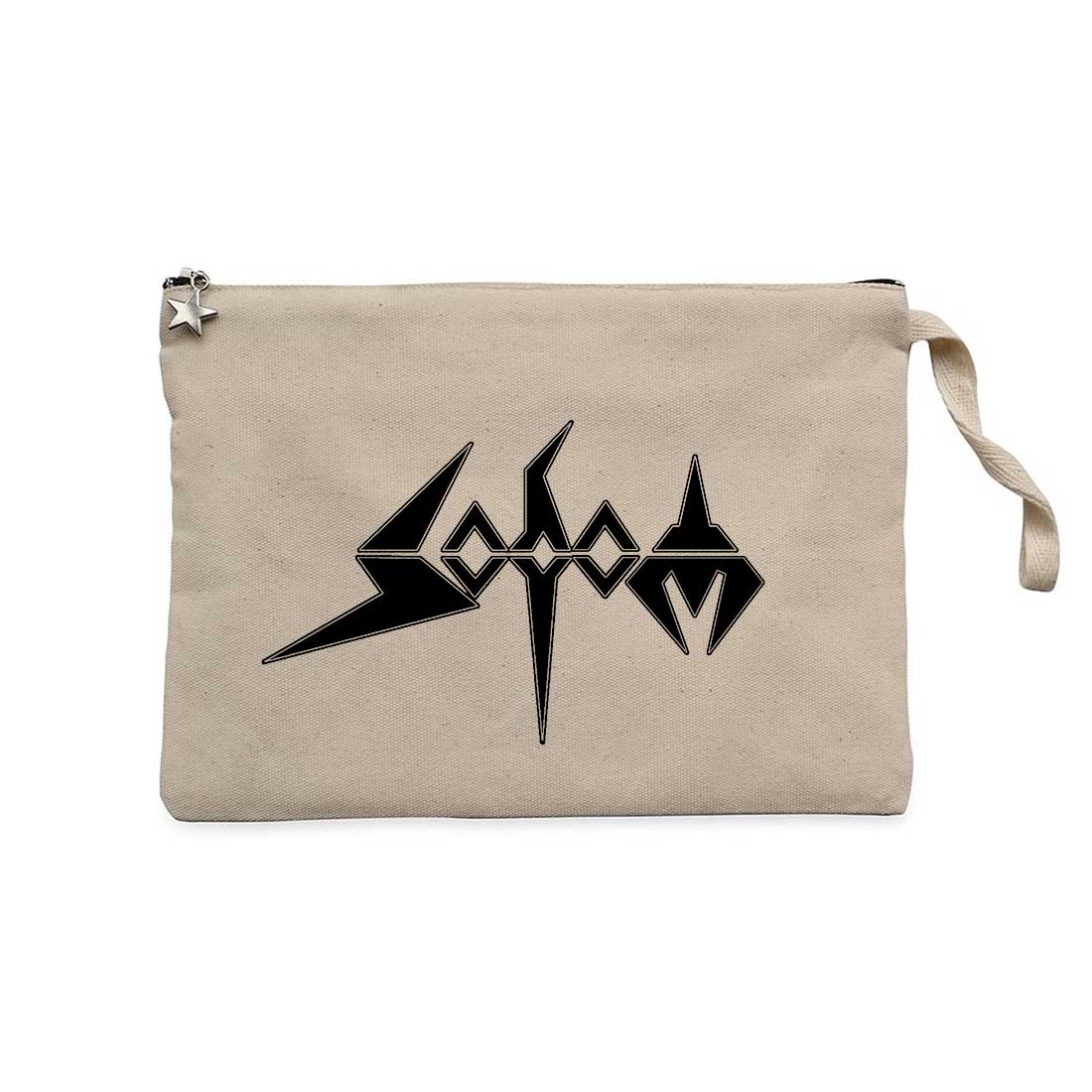 Sodom Text Krem Clutch Astarlı Cüzdan / El Çantası