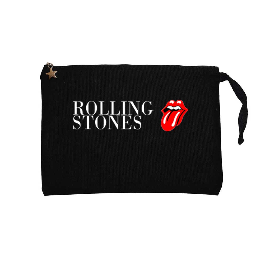 The Rolling Stones Logo Text Siyah Clutch Astarlı Cüzdan / El Çantası