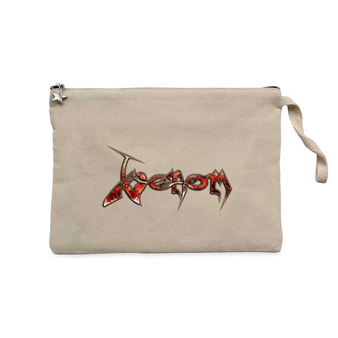 Venom Fire Logo Krem Clutch Astarlı Cüzdan / El Çantası