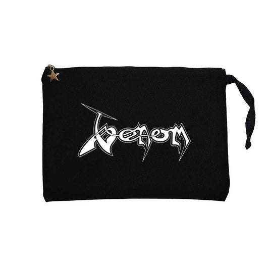 Venom Logo Text Siyah Clutch Astarlı Cüzdan / El Çantası