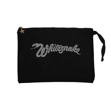 Whitesnake Logo Siyah Clutch Astarlı Cüzdan / El Çantası